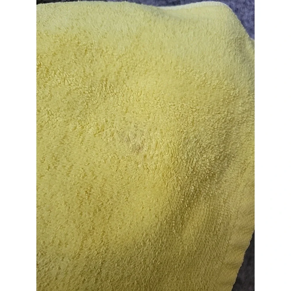 Vintage Fieldcrest Bath And Hand Towel Bright Yellow MADE In USA